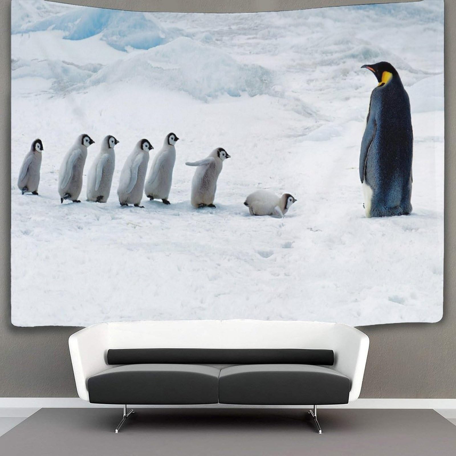 kaiyun 70cmx100cm Tapestry Penguin Tapestries Birds Animals 3D Printing Wall Hanging Home Decorations