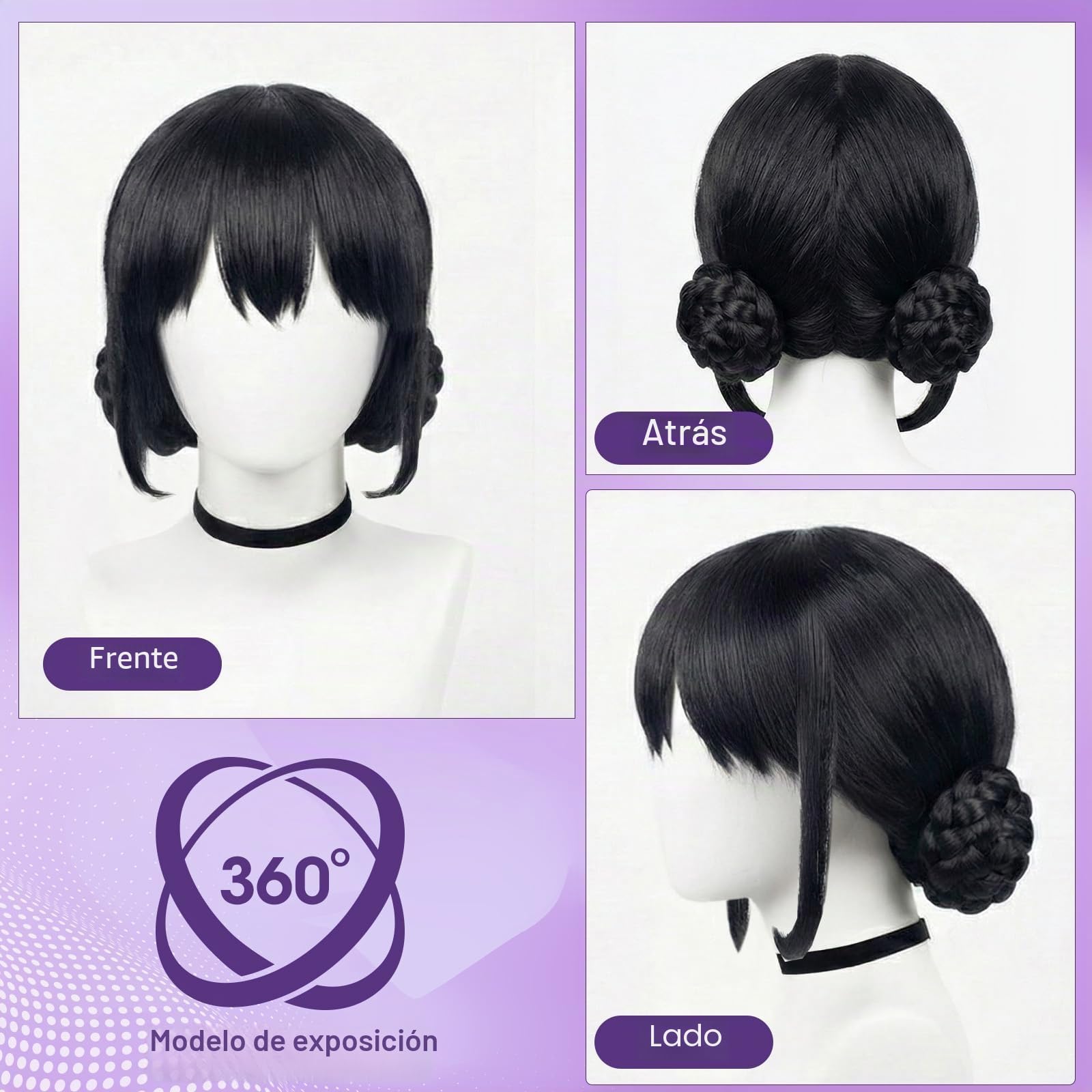 Peluca De Cosplay Anime Con Trenza Larga - Dellyy Para Mujer Y Niña, Fibra Sintética Resistente Al Calor, Ajustable Y Transpirable