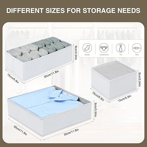 Miniatura 5 de DIMJ Organizador de cajones de ropa, paquete de 12 organizadores de tela y almacenamiento, organizador plegable de ropa de bebé y contenedor de