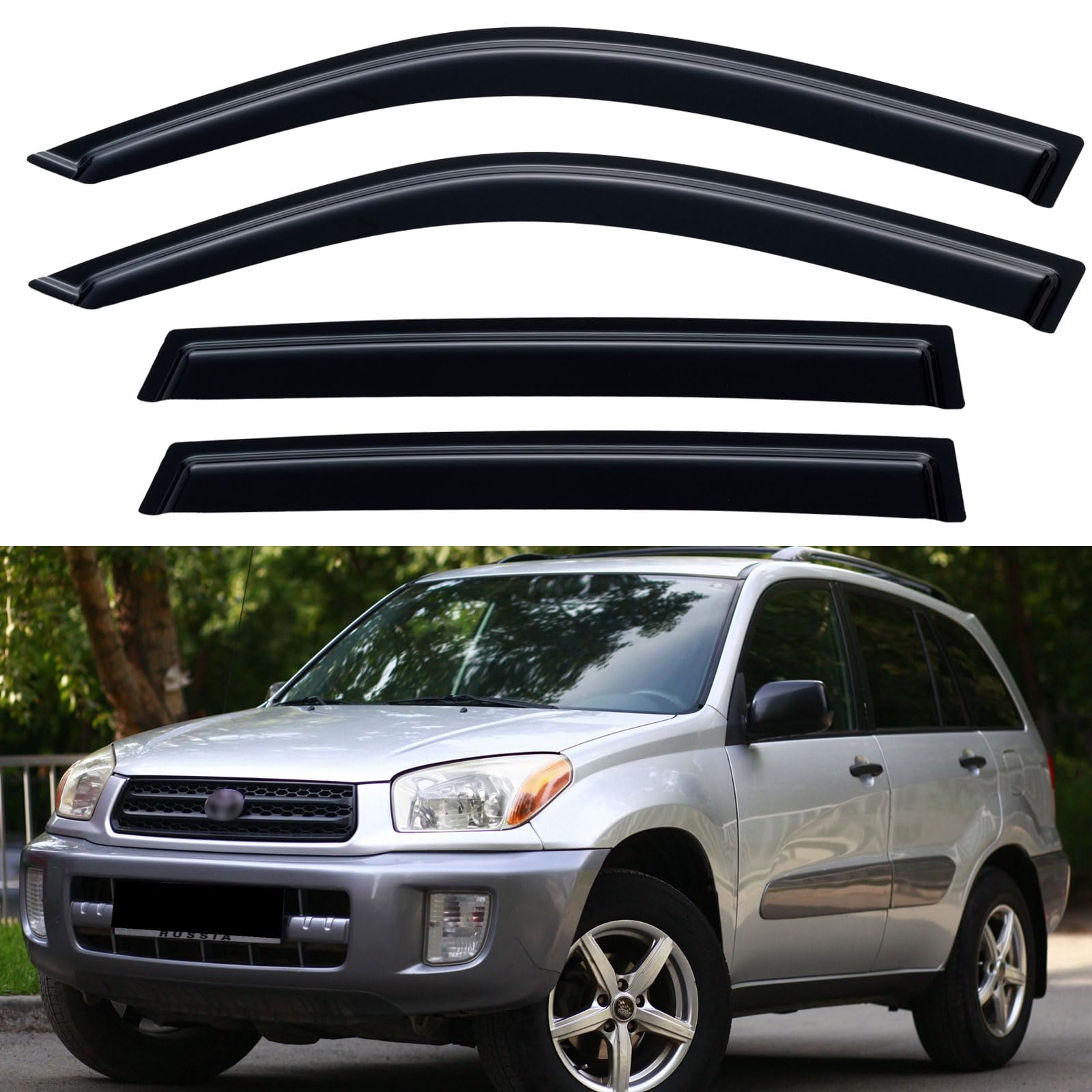 Window Visors Rain Guards for 2001 2002 2003 2004 2005 Toyota Rav4