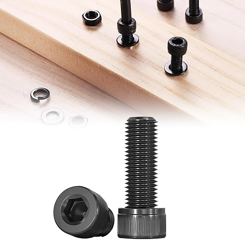 Tornillos de cabeza hueca M4 x 0.984 in Tornillos de cabeza de zócalo Tornillos de acero de aleación de grado 12.9 Tornillo de enchufe métrico, Negro