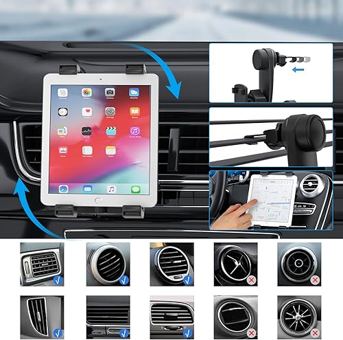 Miniatura 4 de Soporte para tablet de coche, extensión de cuello de cisne de brazo largo, soporte de parabrisas para iPad Pro Air Mini para SUV, camión, vehículo