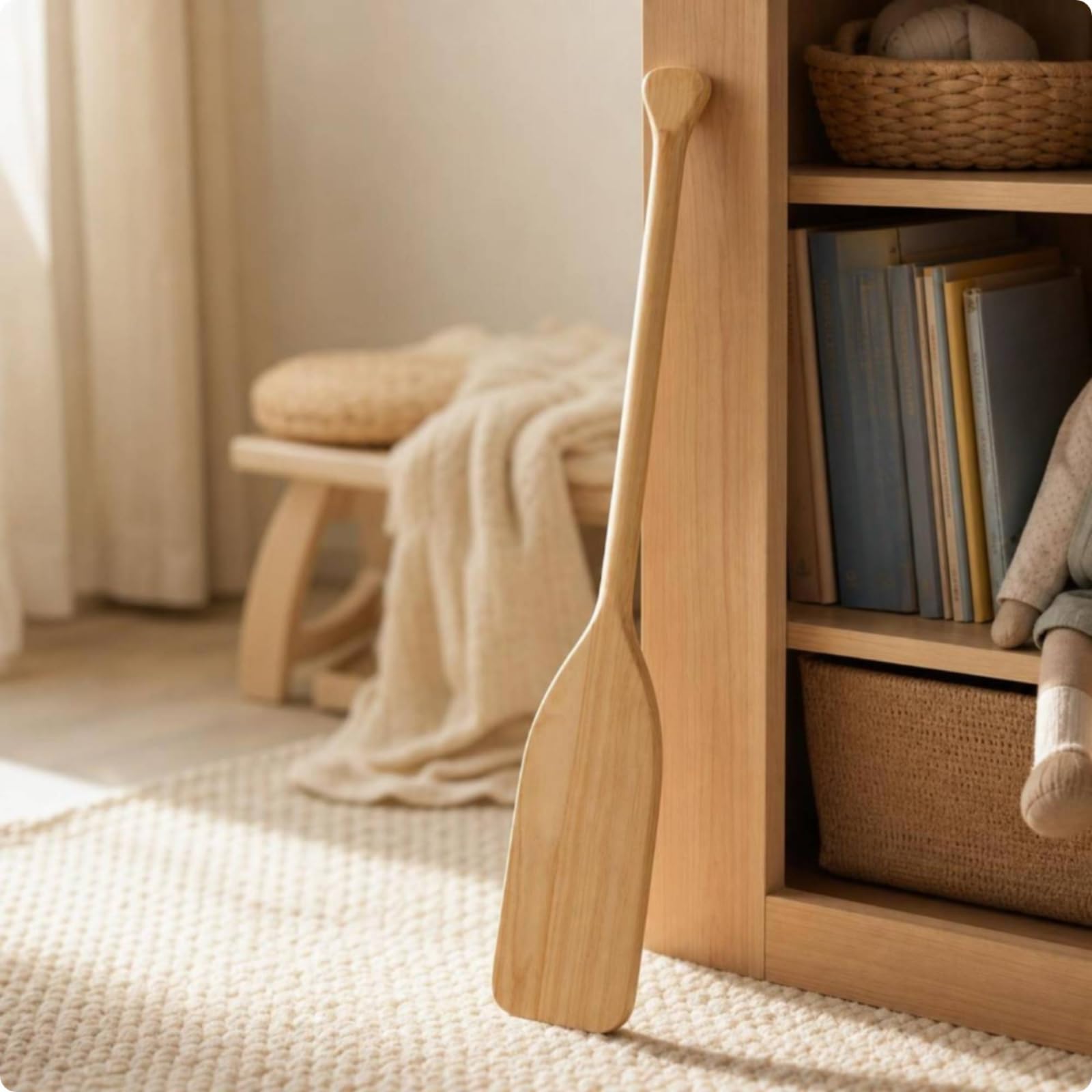 Qianly Pagaia in Legno Robusta in Legno Leggera Attrezzatura Sportiva per Bambini, 91.4cm