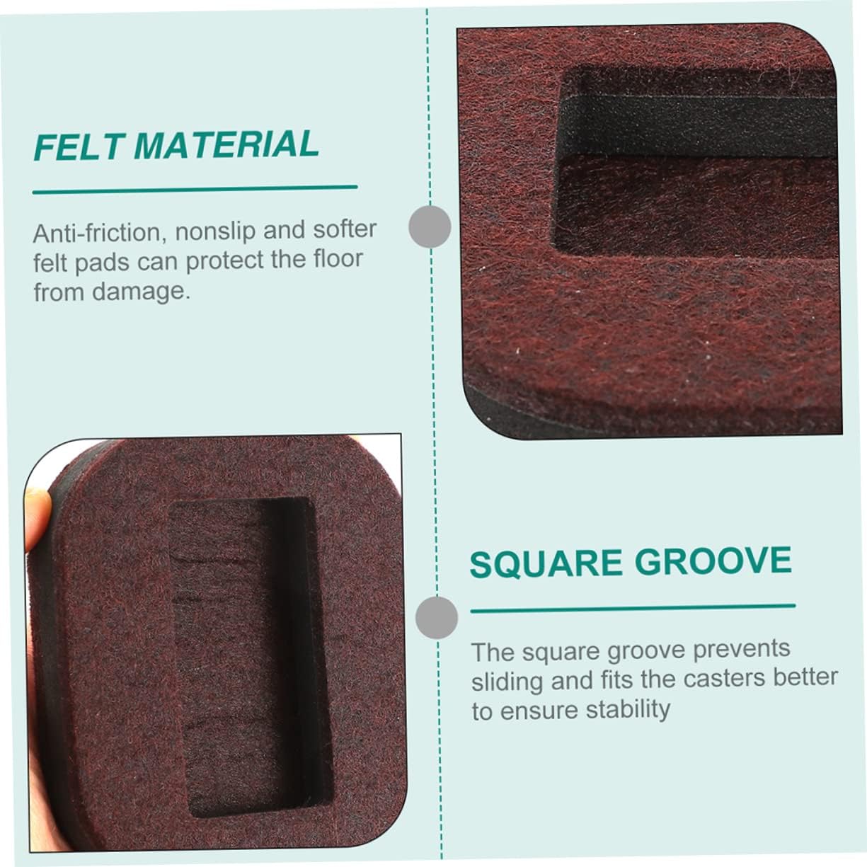 Generic 30pcs Chair Wheel Stoppers Felt Caster Cups for Hardwood Floors Non- Furniture Feet Pads for Sofa Bed Office Chair Strong Against Sliding