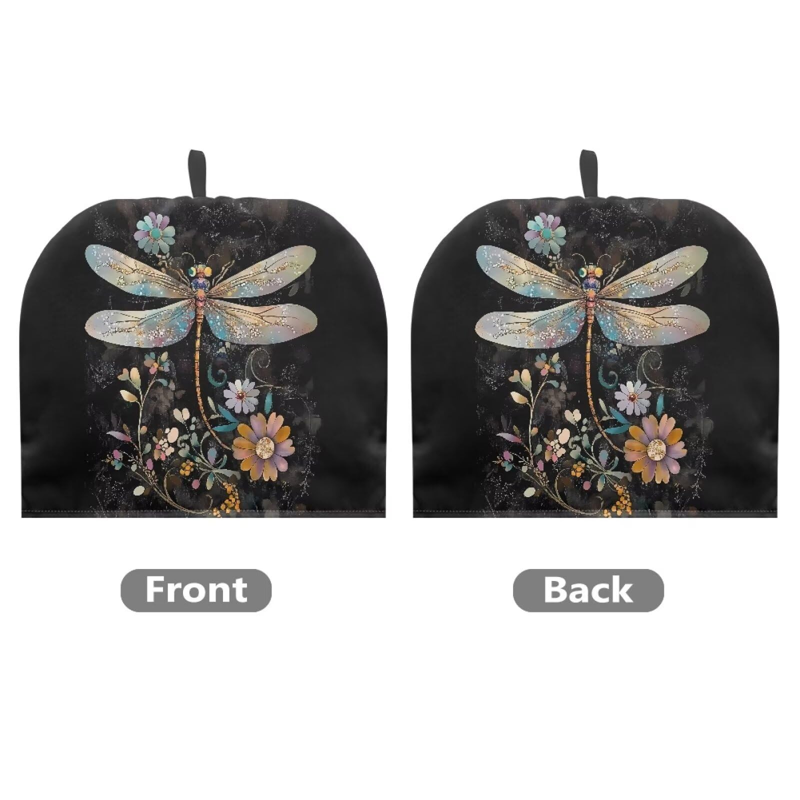 Goronwyfloyd Retro Dragonfly and Flower Cavcas Teapot Cover Kitchen Home Decorative Tea Pots Cozy with Insulation Pad for Keep Warming Keep Tidy and Clean