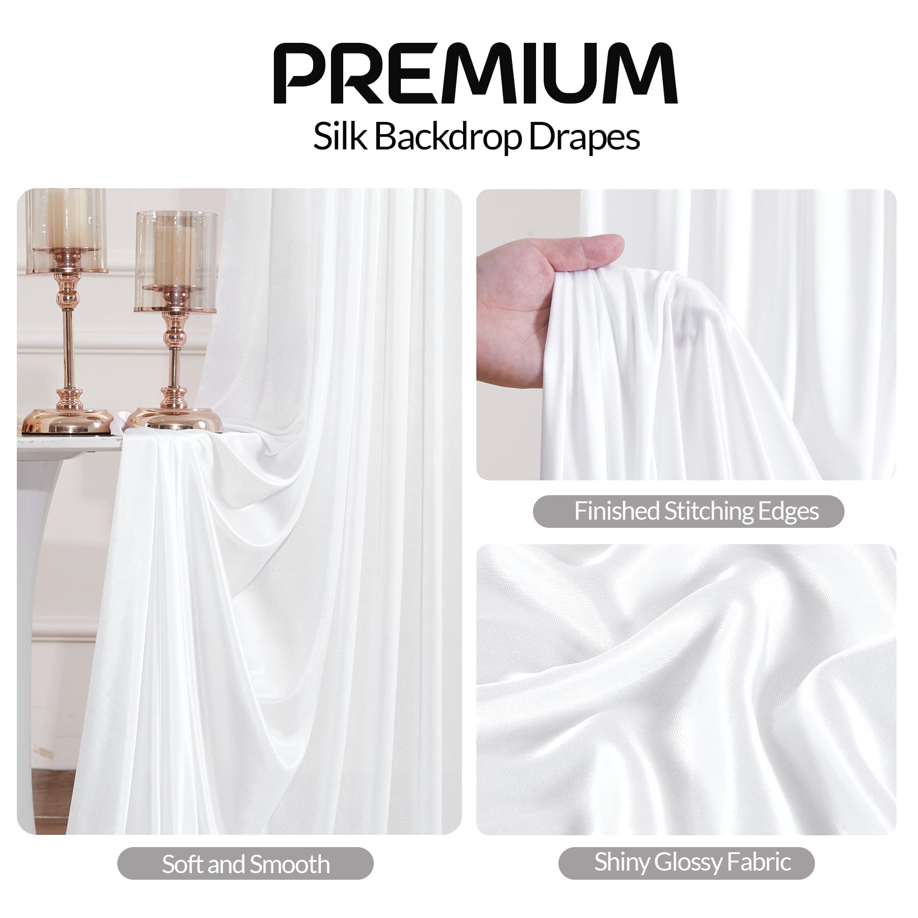 Amazon.com : White Satin Backdrop Curtains 2 Panels - Glitter