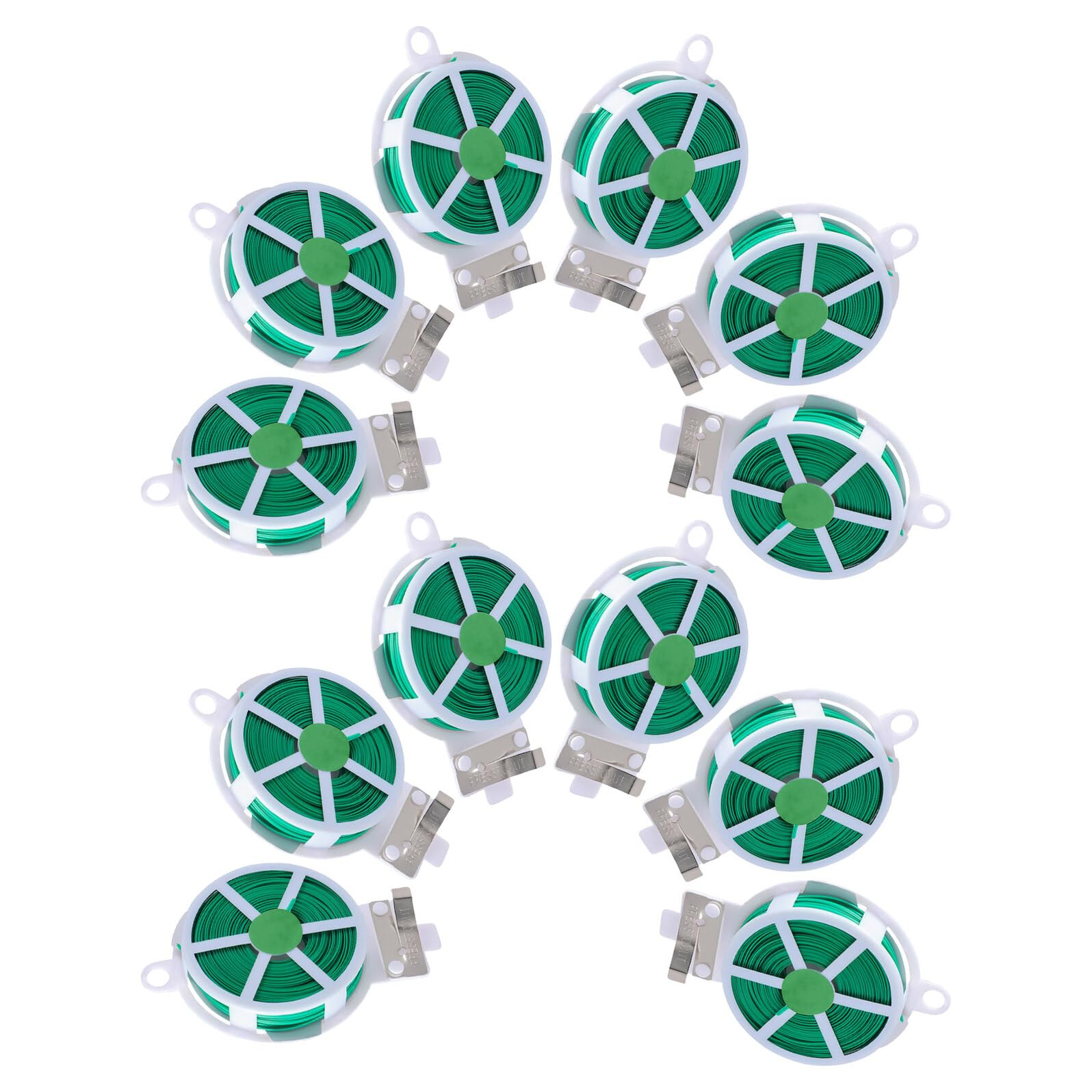 12 Pezzi Filo da Giardinaggio Verde 50 M Taglierino – Fascette Flessibili per Piante Rampicanti e Bonsai da Esterno – Legacci Multifunzionali per Giardinaggio e Orto