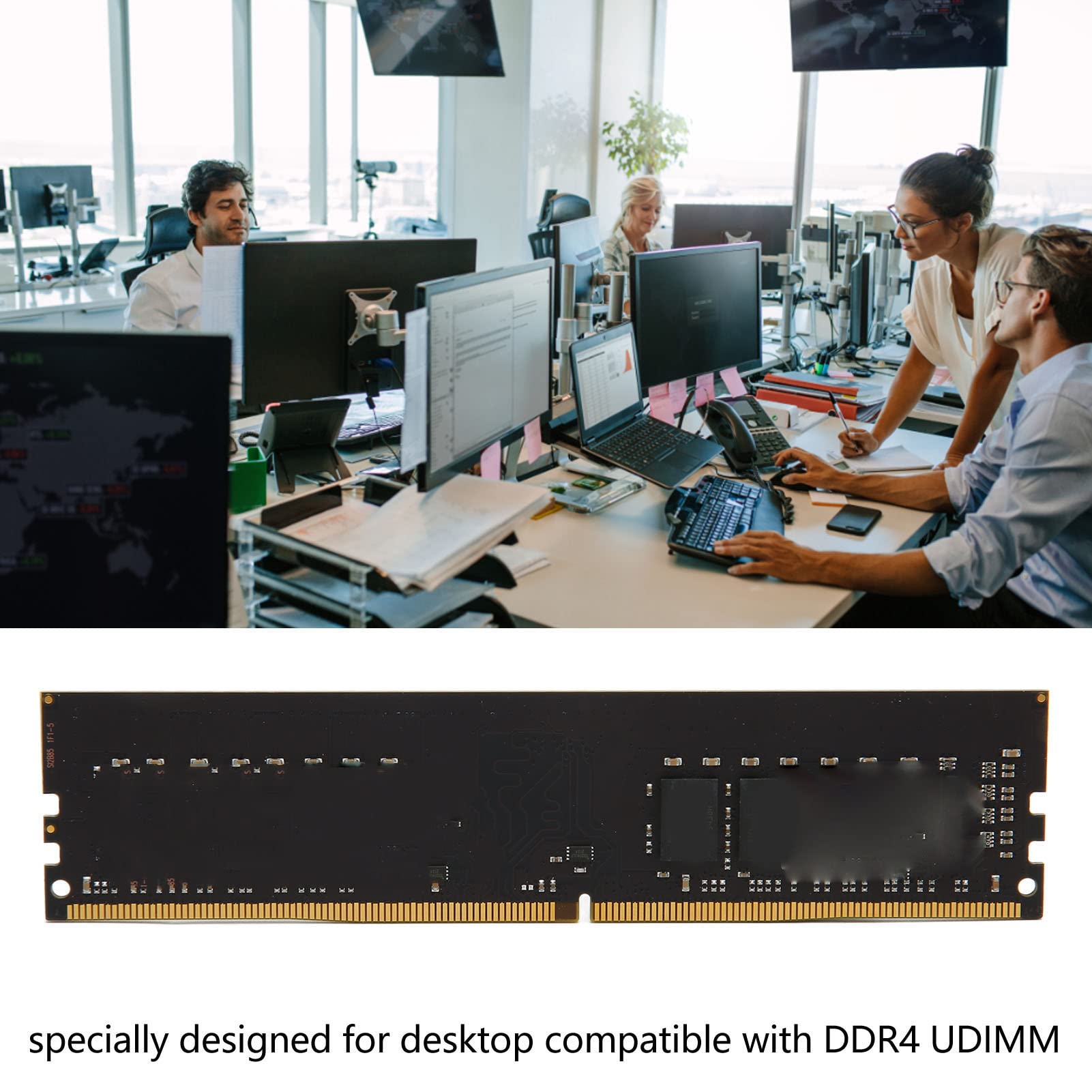 Generic Moduł Pamięci DDR4 2666 MHz, Szybka pamięć RAM Typu Plug and Play do Obudowy do Gier Stacjonarnych, 288 Pinów, 64 Bity (16GB)