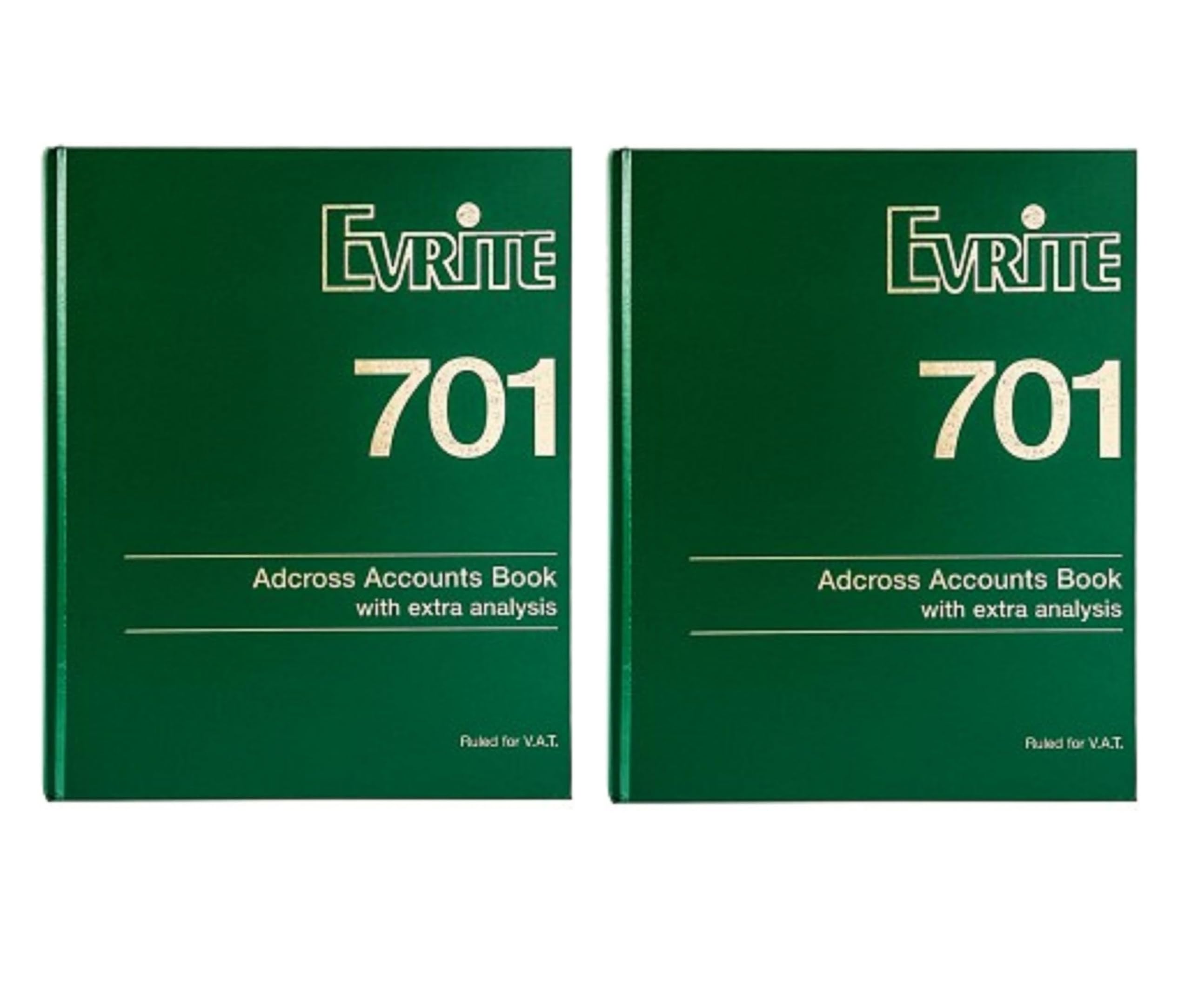 Evrite 701 Accounts Book with Extra Analysis - Pack of 2 Books