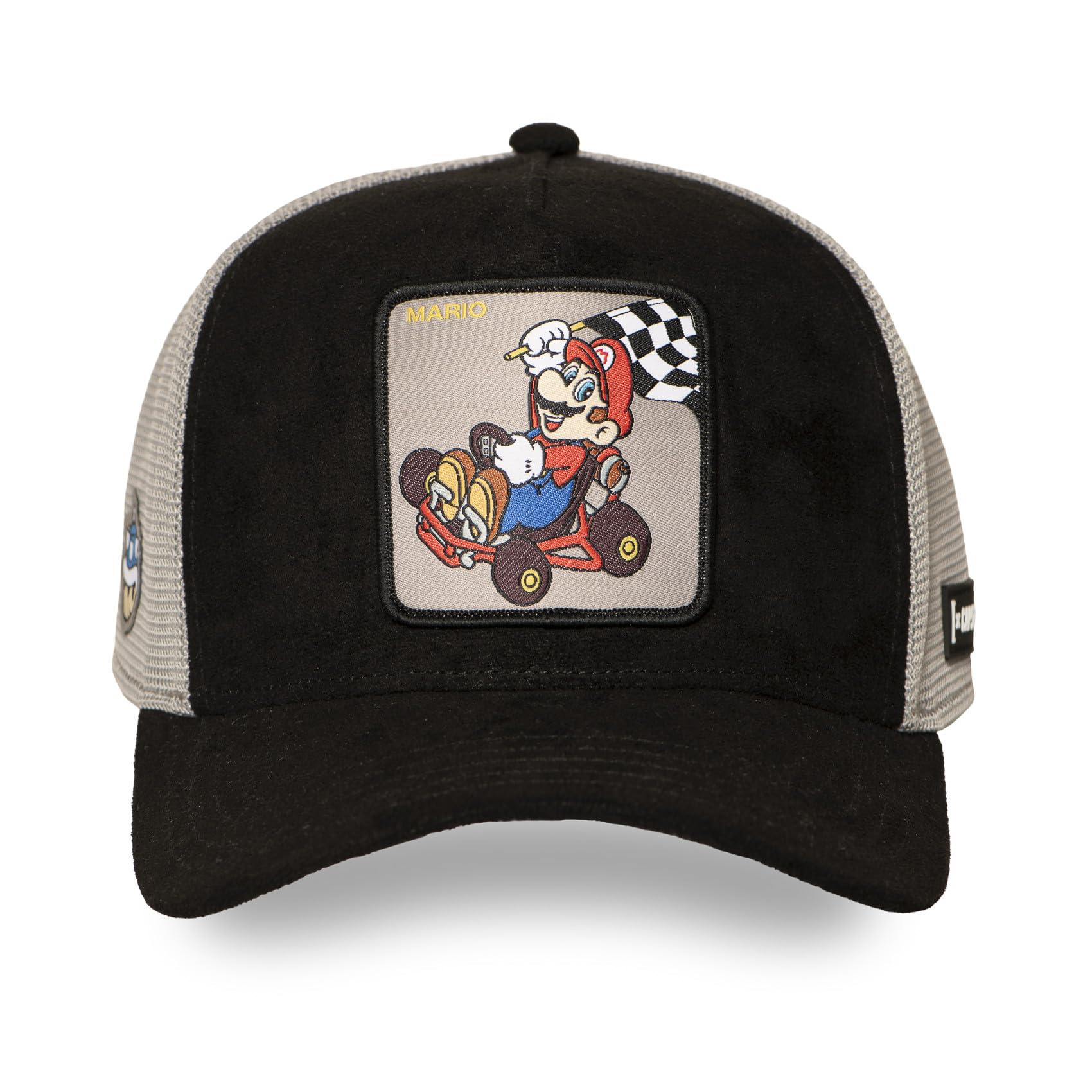 Capslab Kappe für Damen und Herren, Trucker-Kappe, Mario Kart, verstellbar durch Snapback, Schwarz, Größe TU