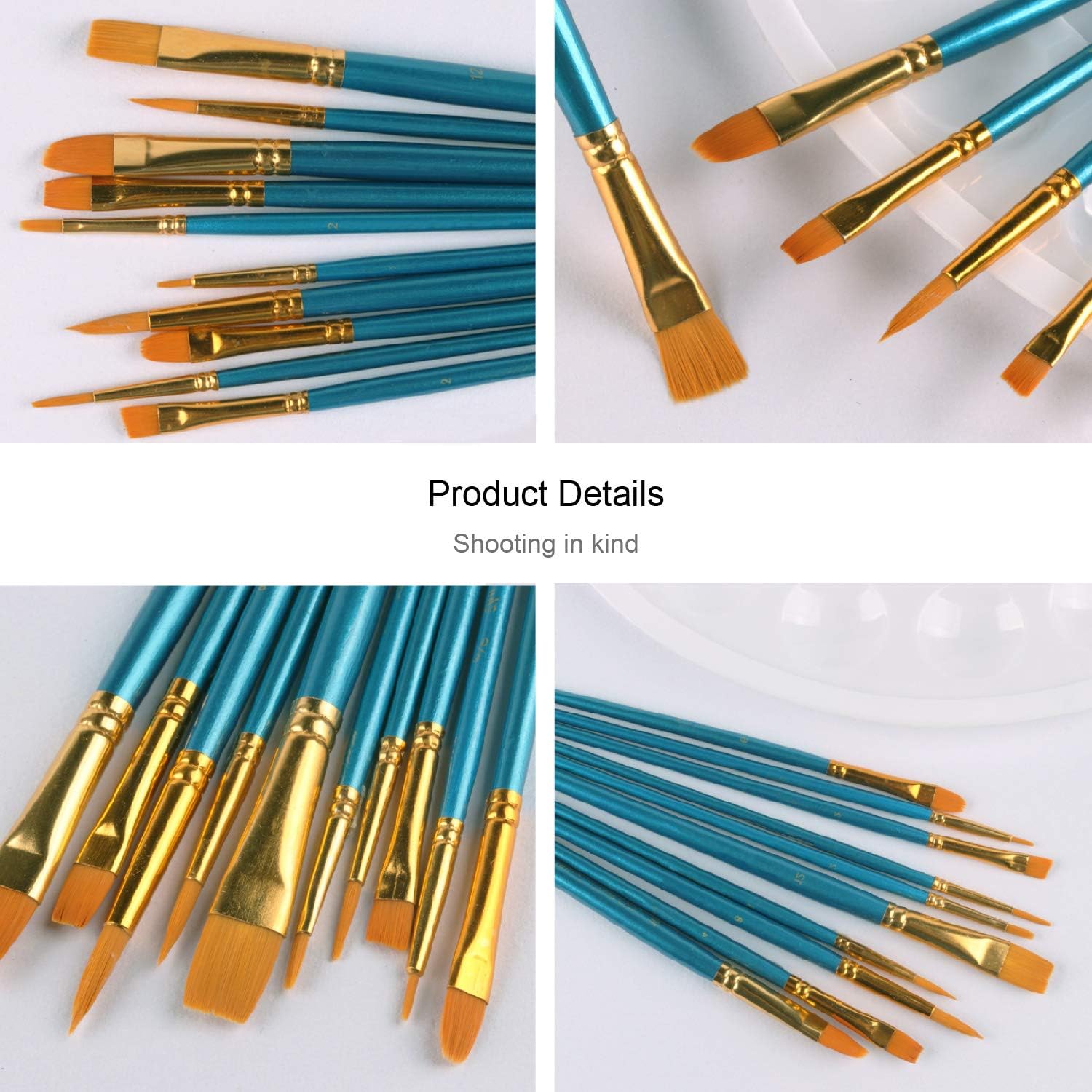 Paint Brushes Set for Acrylic Painting, 20 Pcs Nylon Hair Art Paintbrushes Kit for Watercolor Face Fabric Rock Model Oil Canvas Small Detail Miniature Painting, Kids/Adult/Artist Craft Supplies