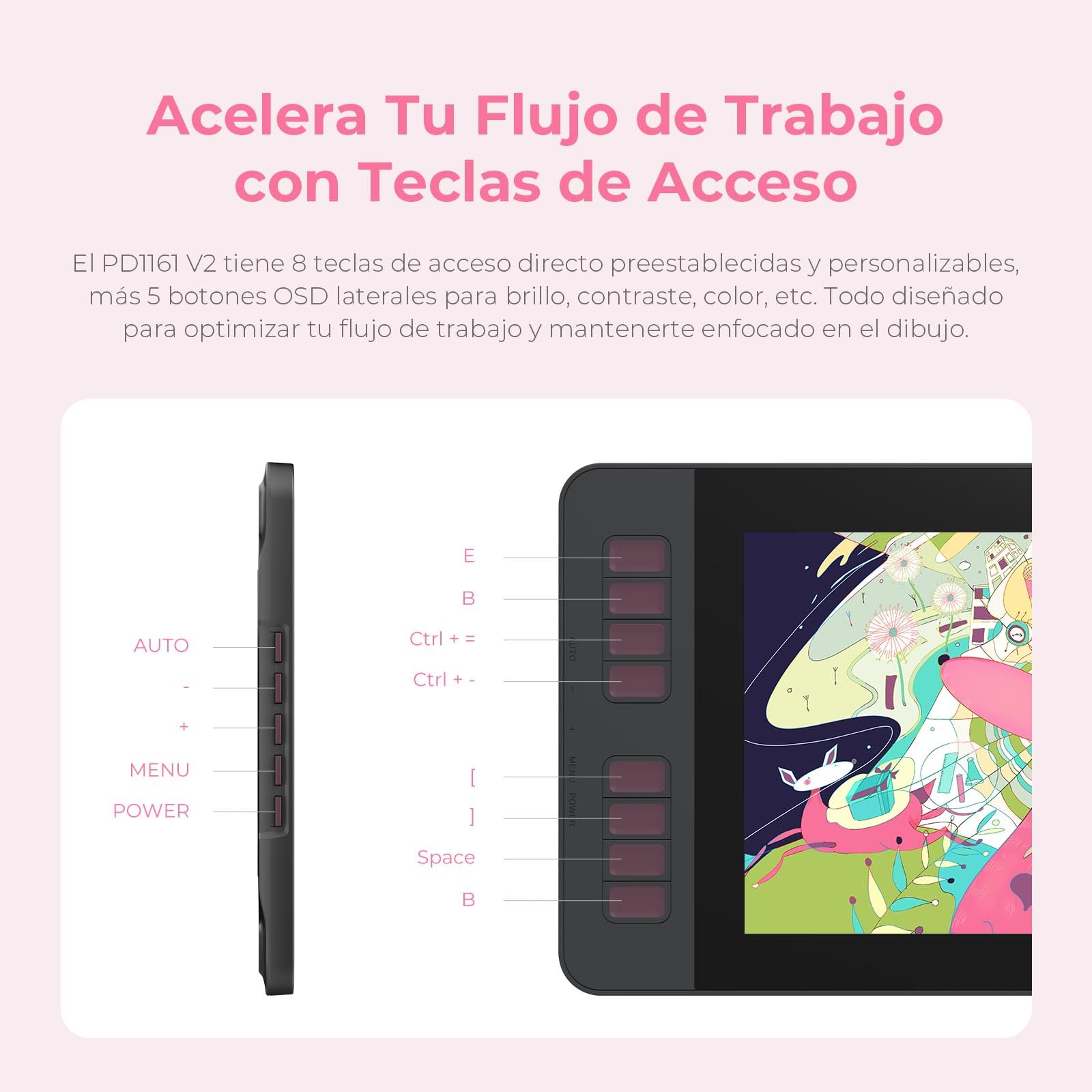 GAOMON PD1161 V2 - Tableta de dibujo con pantalla | Dibujo digital, entrada de lápiz capacitivo