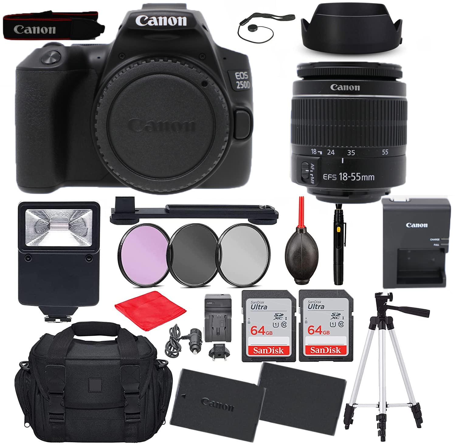 Amazon.com : Canon EOS 250D (SL3) DSLR Camera with EF-S 18-55mm f