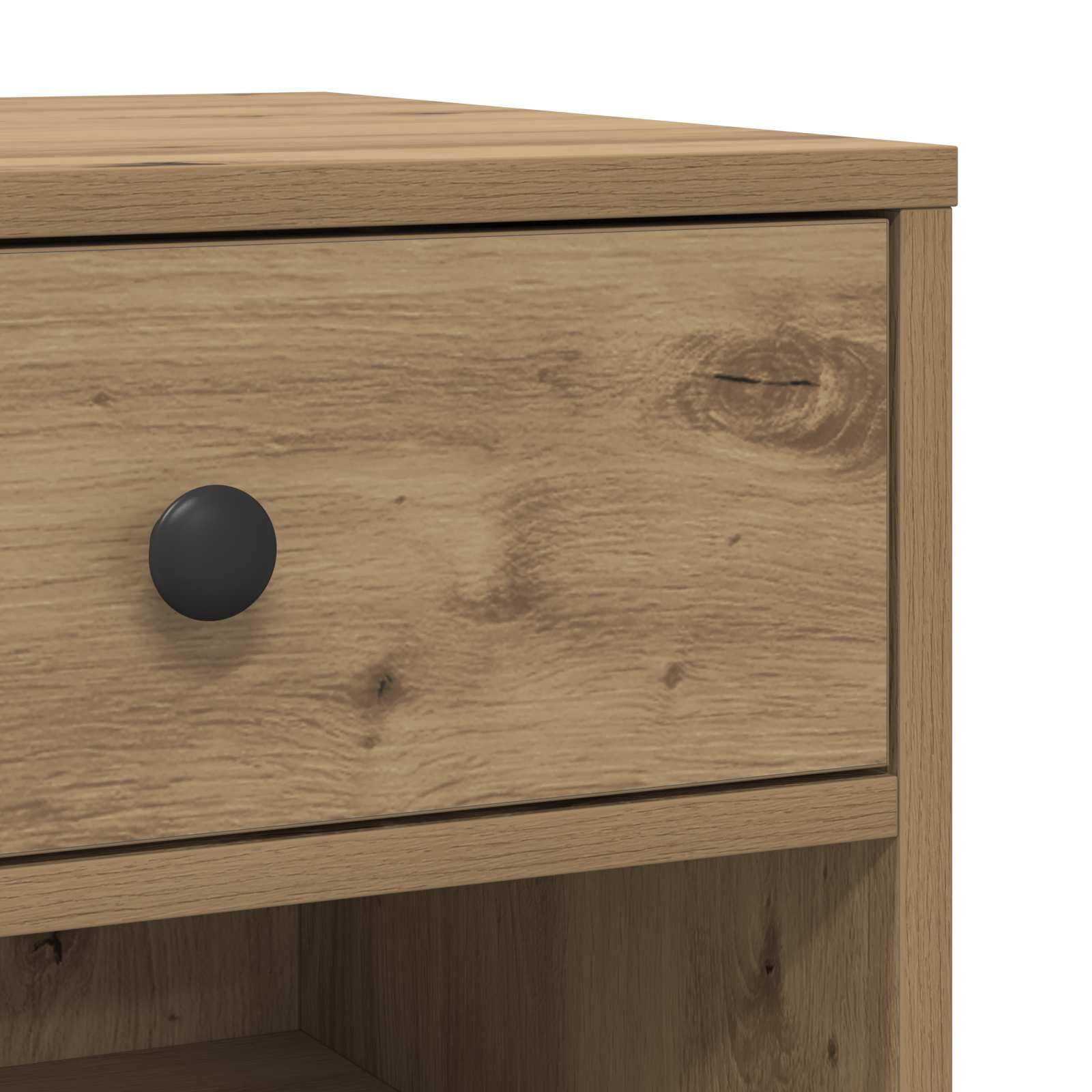 Druckerständer mit Rollen aus Holzwerkstoff, Eiche-Optik, 60 x 40 x 68,5 cm, mit Schubladen für Büroorganisation, rollbares Design für Flexible Nutzung