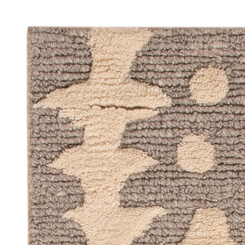 Morgenland Wollteppich Naturals Handgeknüpft 50% Schurwolle, 50% Jute Abstrakt Beige 90 x 60 cm Rechteckig Schlafzimmer, Kinderzimmer