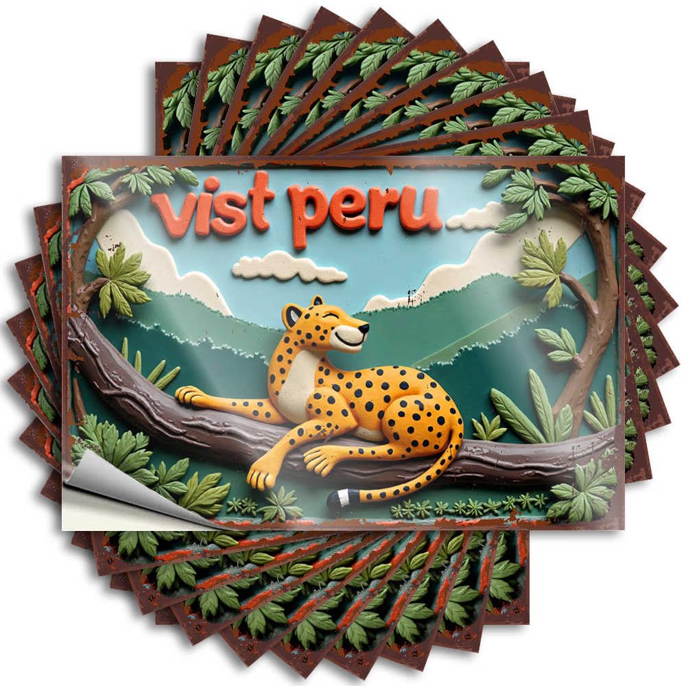 Jungle Adventure: Relaxing Cheetah On Branch Decals Waterproof | Western Bathroom Bumper Removable Decal Pack(12X18CM)