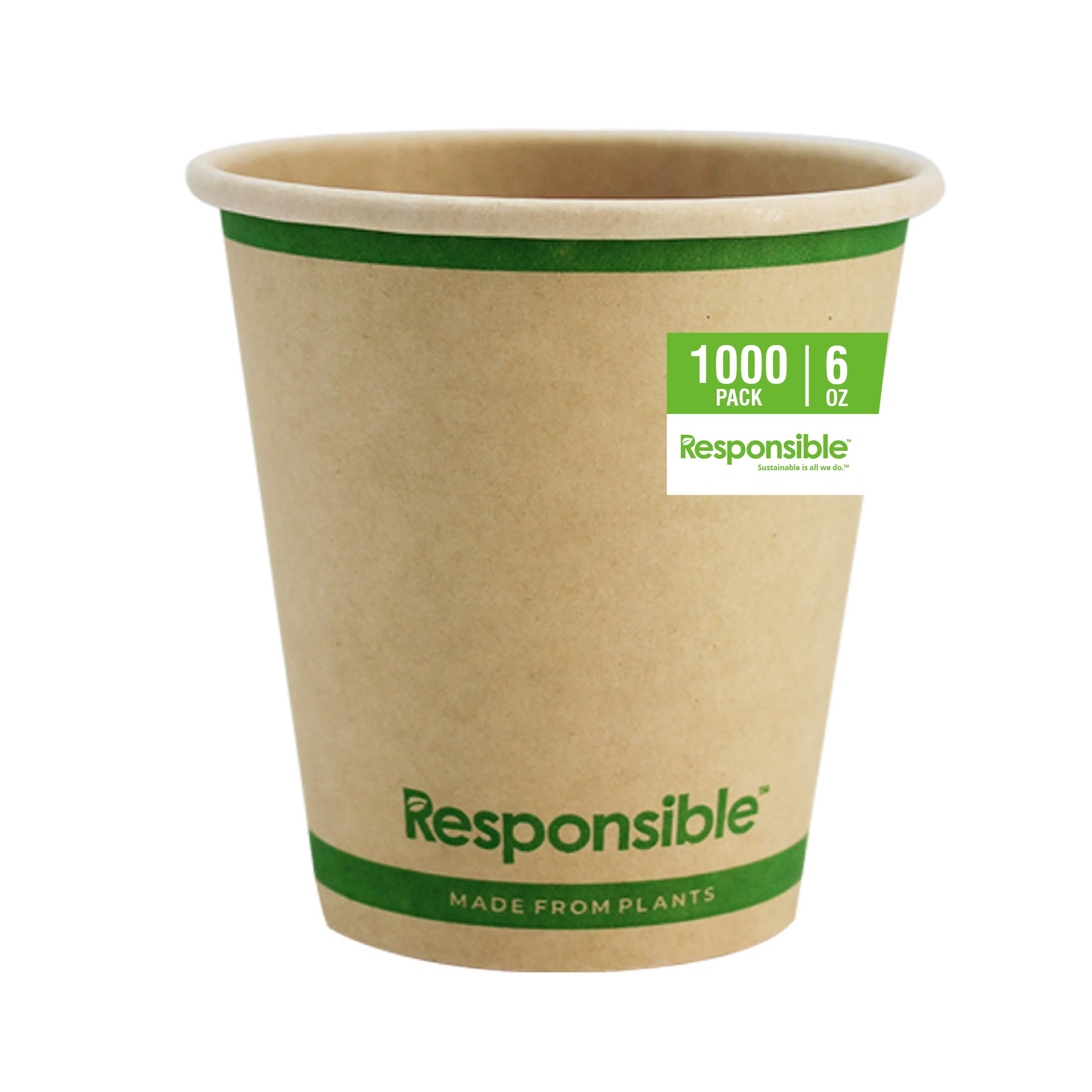 Responsible Products 6 oz (1000 Count) / Natural Brown / Casual Cups
