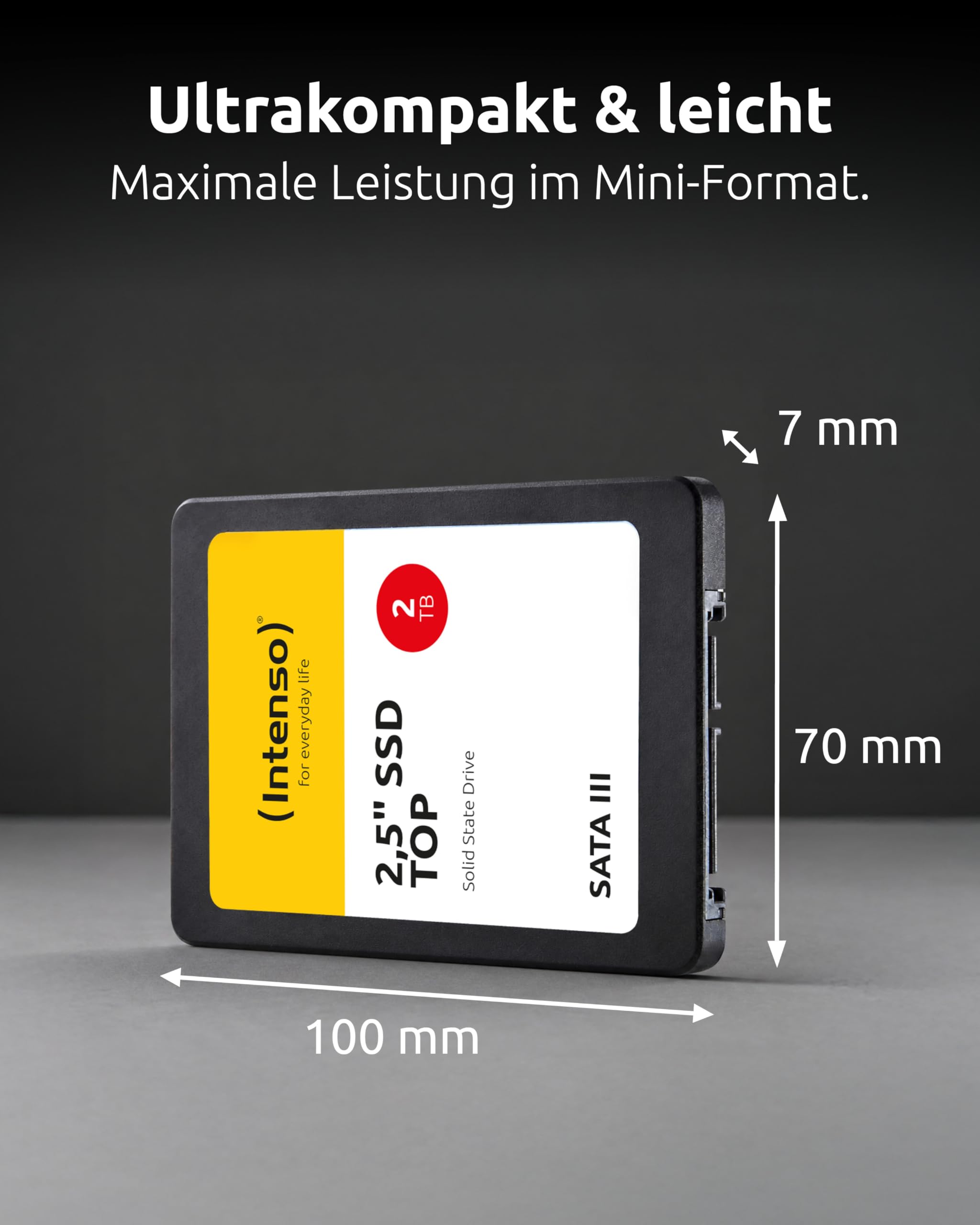 Intenso Disque SSD Interne, 2,5" Top SATA III, 2 to, 550 Mo/s