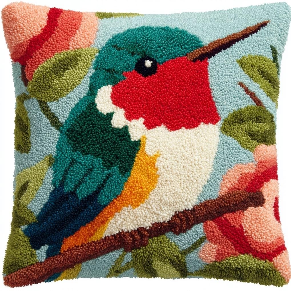 AxiangziK Latch Hook Cushion Kits for Beginners,Hummingbirds