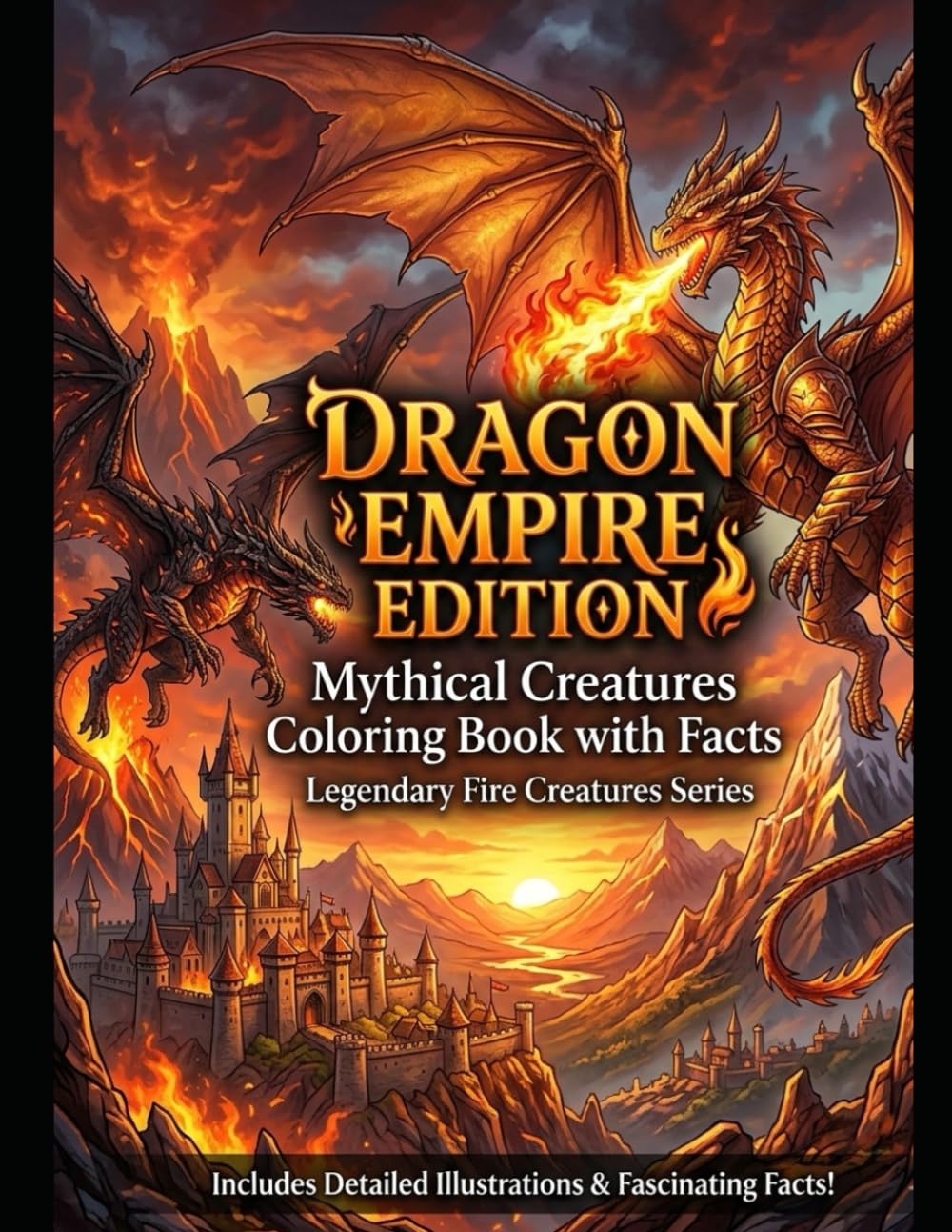 Mythical Creatures Coloring Book: Dragons, Unicorns, Phoenix & Magical Beasts with Fun Facts for Kids