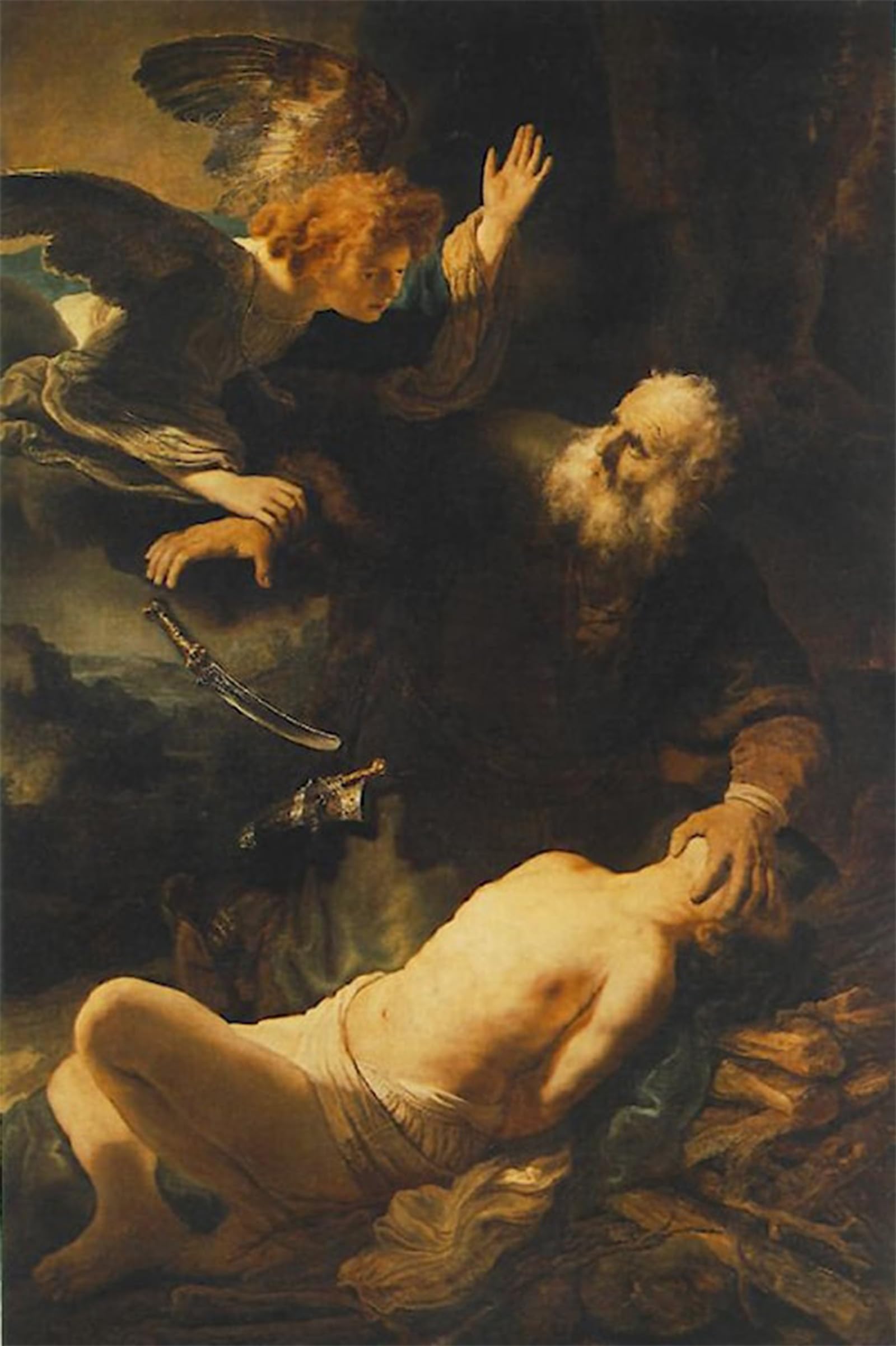 POSTERIIk Famous Animal Posters Vintage Picture the Sacrifice of Abraham by Rembrandt Modern Wall Decor for Home Decor 60x90cm
