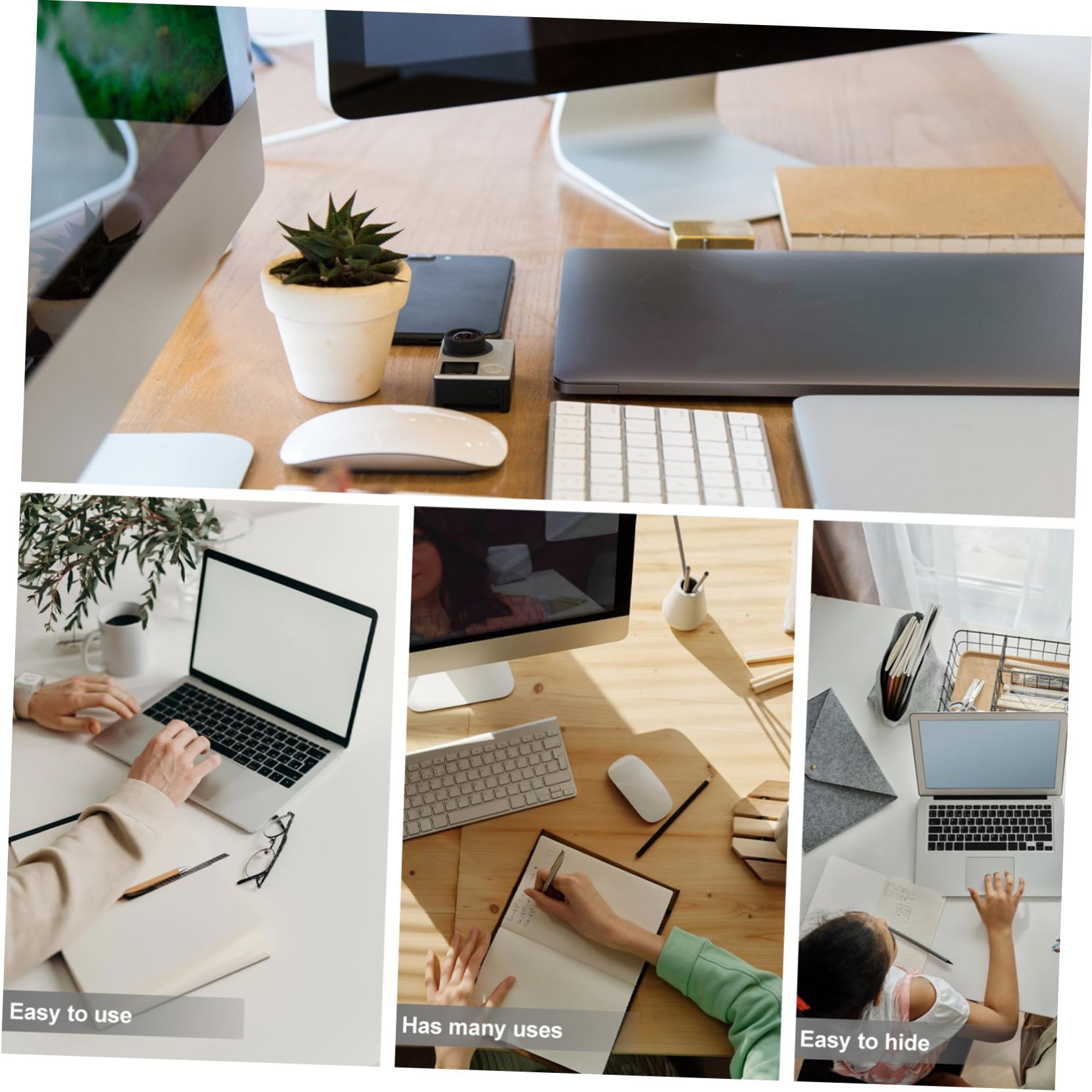 5 pièces Passe-câble Bureau Cache Trou Rond Plastique Organisateur Fil Protection Câble et Rangement pour Meubles Bureaux et Armoires