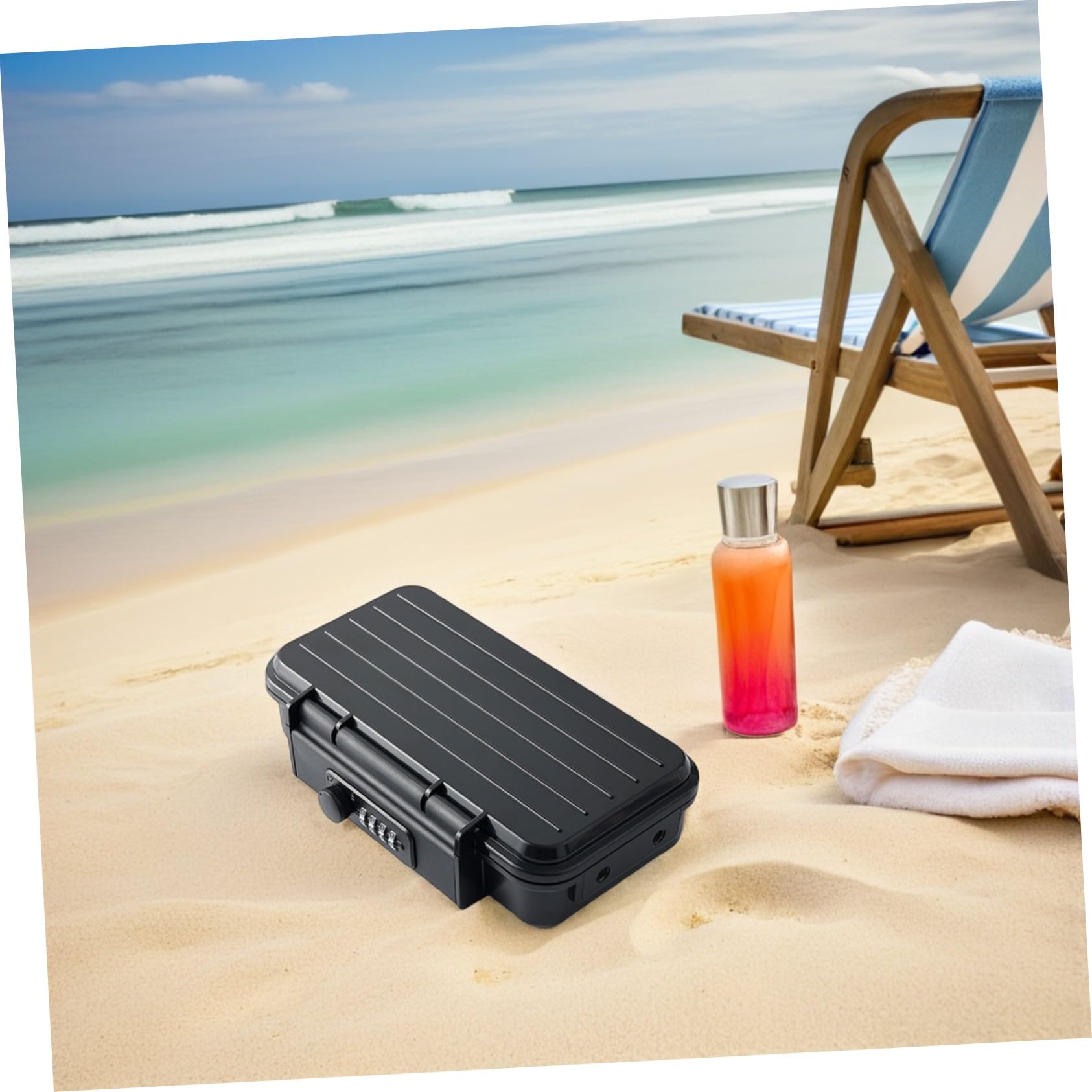 Gatuida Coffre-fort de Voyage Portable et Sécurisé Coffre-fort de Plage Compact et Antivol Boîte de Rangement pour Objets de Valeur avec Serrure à Combinaison