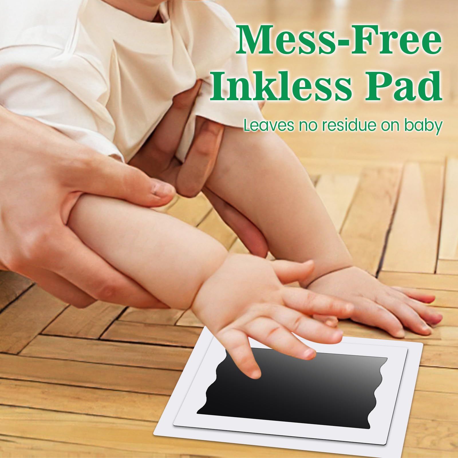Nabance Baby Footprint Kit & Handprint Kit, 6 Inkless Ink Pads, 2 Photo Frames, 12 Imprint Cards - Image 3