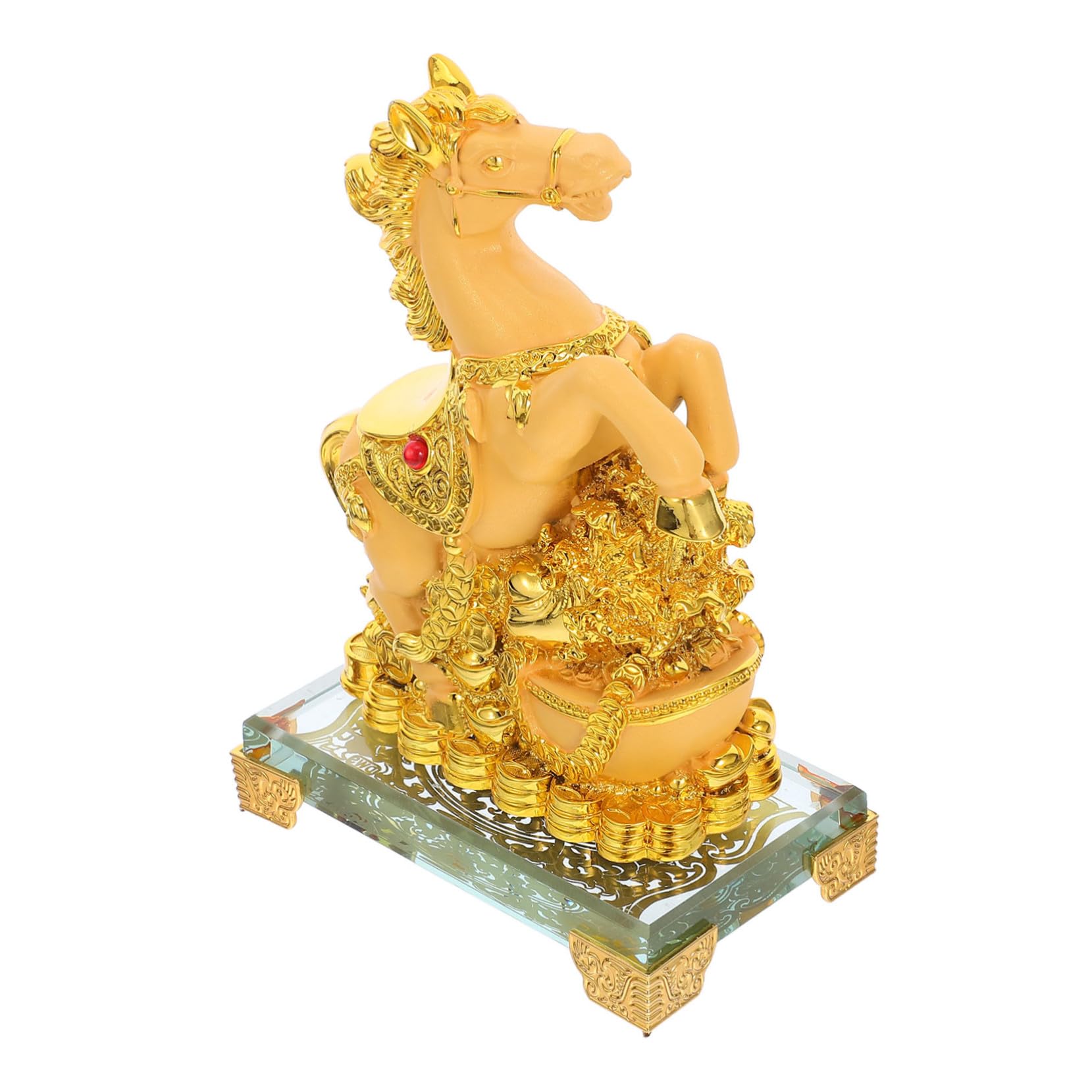 Sculpture de cheval debout pour habiller une étagère de bureau ou bibliothèque