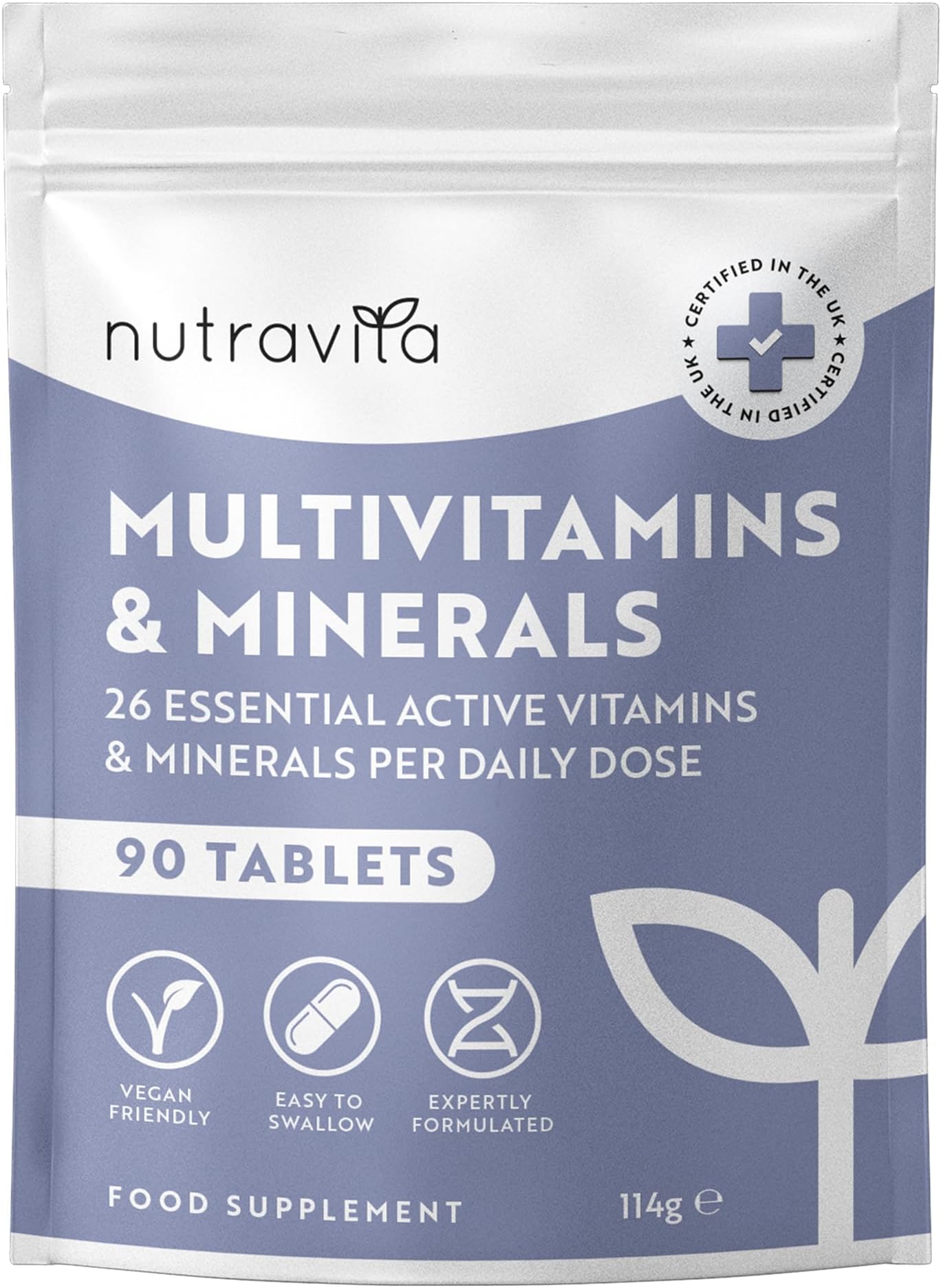 Nutravita Multivitamin Tablets for Women & Men - 90 Tablets - 3 Months