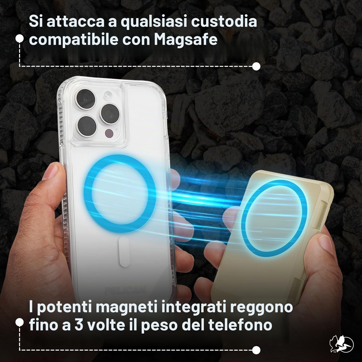 Pelican - Portafoglio magnetico per iPhone 16 Pro Max/15 Pro/14/13/12 MagSafe