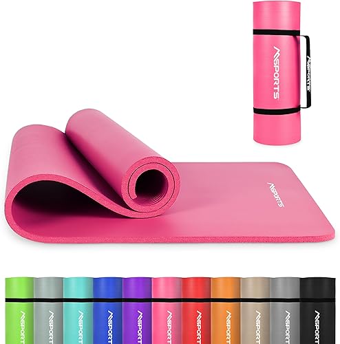 Alfombrilla de yoga antideslizante gruesa de alta calidad, extra cómoda, para entrenamientos en casa, pilates, estiramientos y gimnasio, espuma NBR