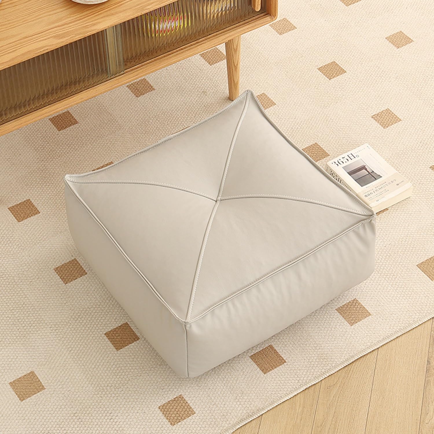 Coussin de rehausseur en similicuir gris clair 40x40x15 cm pour chaise
