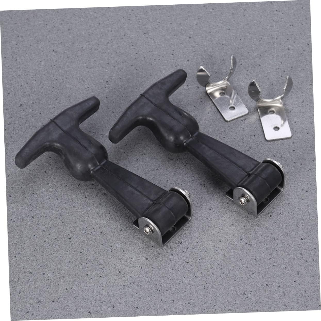 6 pcs Cart& Hardware Draw Rubber Hold-Down Elastic T-Handle Handle Hasps Steel Hood Catch T- Flexible Cart Heavy Duty with Latches Brackets Tool Hasp Stainless Black Engine for ( Color : Assorted Colo