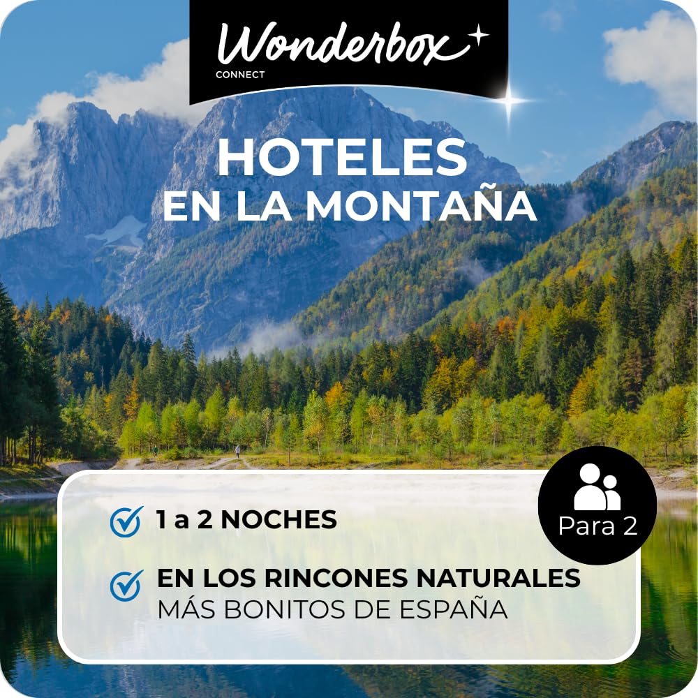 WONDERBOX – Cofre Regalo Escapada a la montaña - De 1 a 2 Noches para 2 Personas - Escapada para Parejas - Regalar experiencias - Hoteles para desconectar y conectar con la Naturaleza