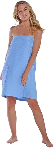 Miniatura 5 de Turquaz Batas de gofres ligeras hasta la rodilla para mujer, spa, baño, gofres
