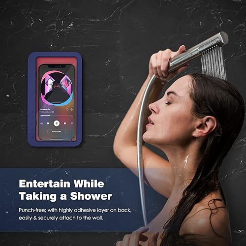 Miniatura 7 de MoKo Soporte de teléfono de ducha impermeable, soporte de pared de rotación 180 para baño, cocina, bañera con pantalla táctil antivaho para iPhone