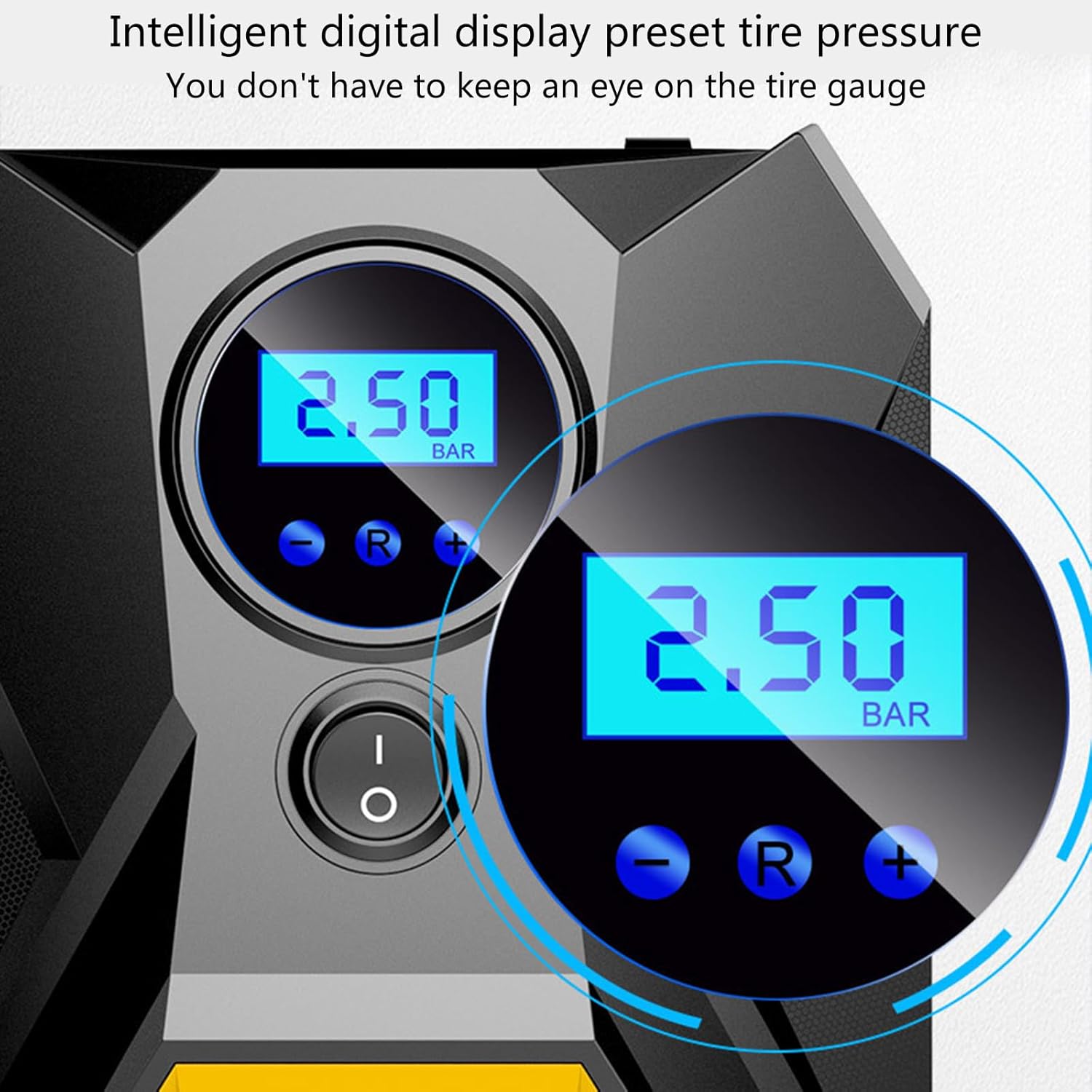 Tire Inflator Electric Portable Car Air Compressor with LED Light Digital 12VDC Auto for Balls