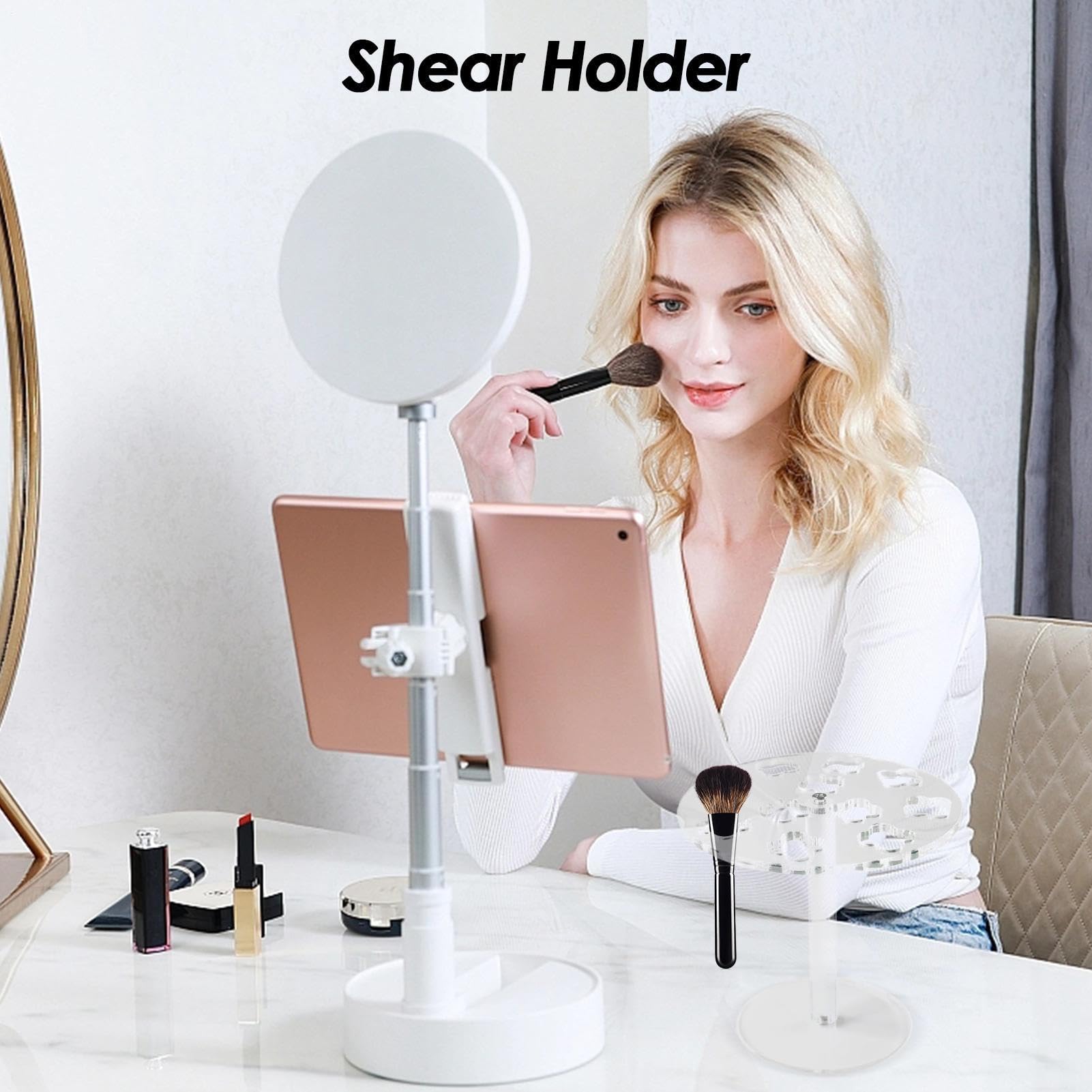 Porta-forbici – Organizer multi slot, supporto per pettine da piano di lavoro, accessorio per salone di bellezza, organizer per attrezzi da tavolo per trucco, vassoio per gestione clip, di