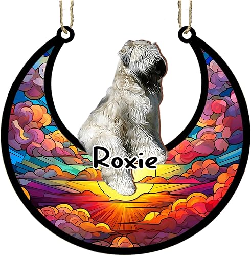 Vista 12 de LOVELYPOD Adorno de Navidad personalizado de perro pastor alemán, atrapasoles conmemorativo, adorno de Navidad de pastor alemán con nombre, pérdida