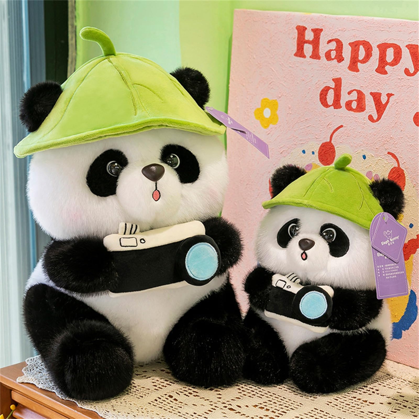 Plüsch Panda, Panda Kuscheltier Stofftier, Panda Puppe Plüsch Bamboo Tier Plüschfigur, Realistisch Gestaltetes Plüschtier, Geschenkidee für Jungen und Mädchen (55 cm)