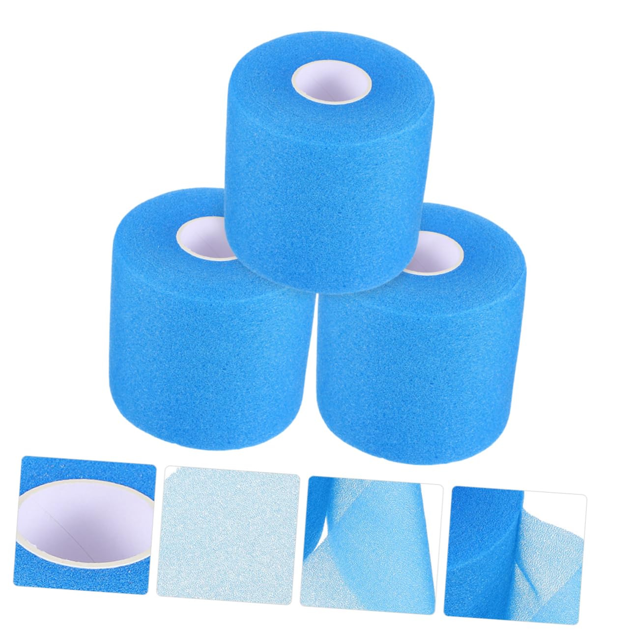 Toyvian Trainingsband Für Athleten Wickeln Tennis Fitnessstudio Griff Ausbildung Badminton Sport-vorband Elastische Bänder Bequemer Verbandwickel Sportband Blue Schwamm 3rollen