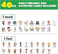 Vista 4 de KIKIGOAL Tabla de sentimientos para suministros de maestros preescolares, tabla de bolsillo de aprendizaje socioemocional, gestión