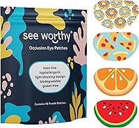 See Worthy Foodie Eye Patches: Breathable Adhesive Lazy Eye Patches for Kids & Adults - 48 Count, Shark Tank Approved