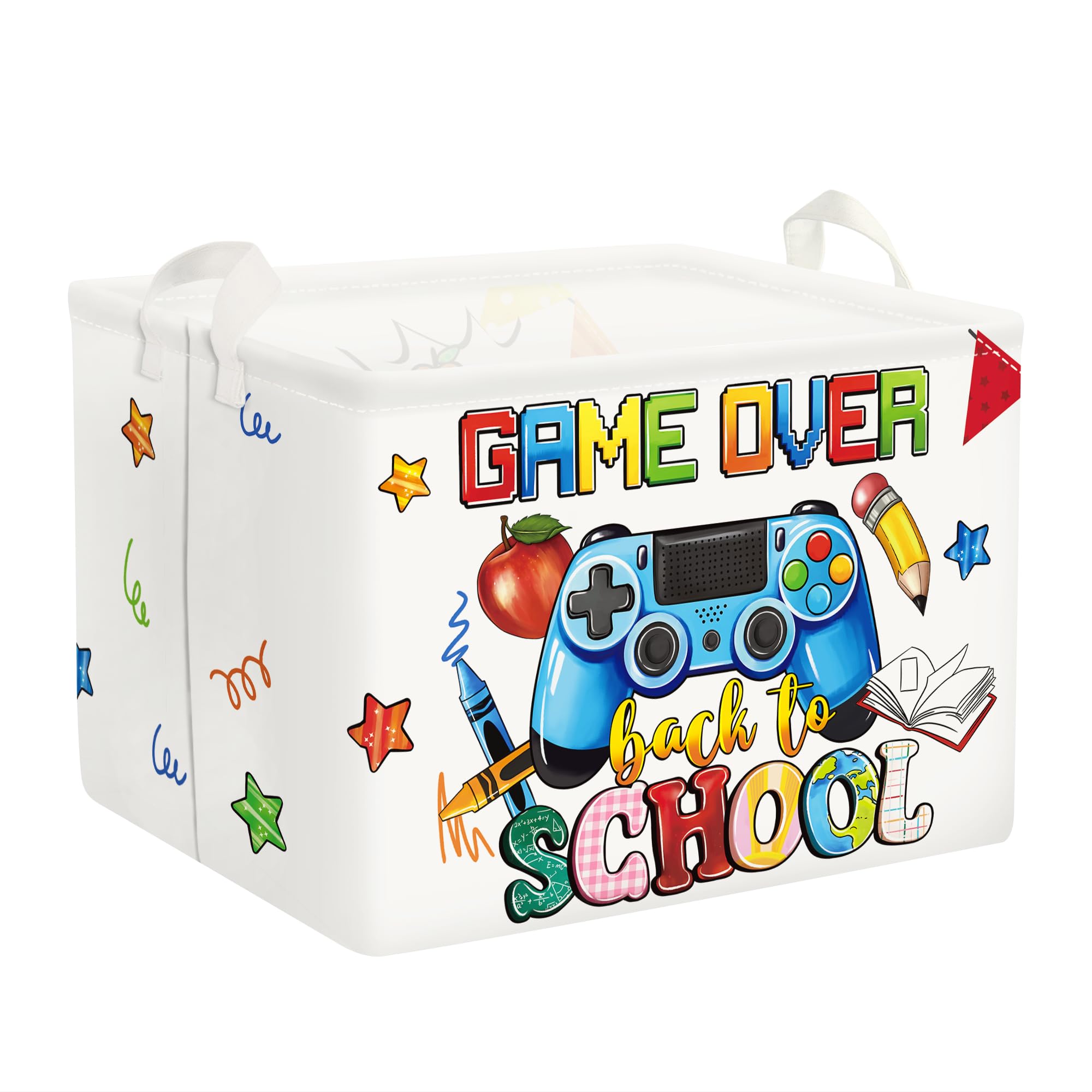 Clastyle Spiel Kinder Wäschekorb mit Henkel Faltbar Kleidung Spielzeug Aufbewahrungskorb Jungen Mädchen Aufbewahrungsbox für Babyzimmer Bad, Schule Weiß, 40x30x30 cm