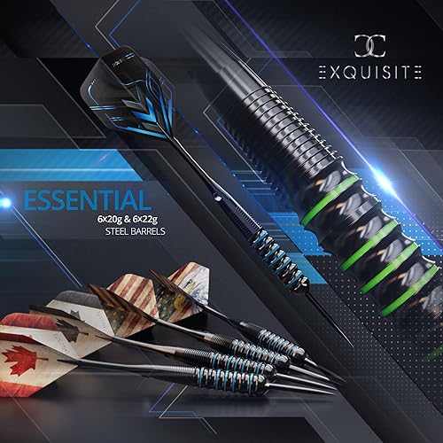 Miniatura 6 de Juego de dardos  Dardos profesionales de punta de metal de 12 x 200.78 oz  Dardos de punta de acero con 24 vuelos y 18 ejes de aluminio +