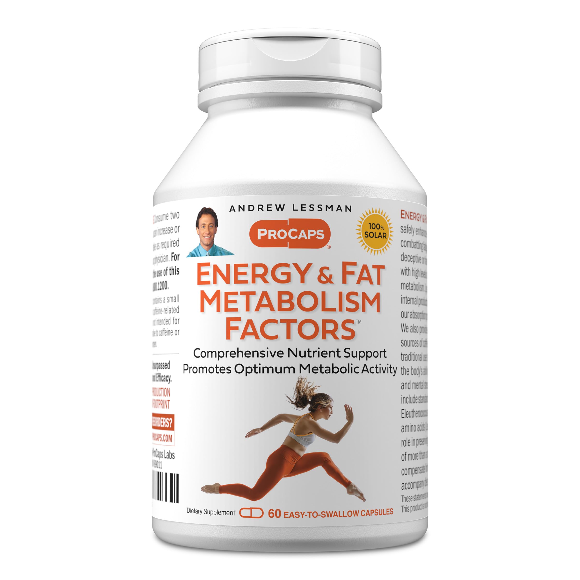 ANDREW LESSMAN Suplemento para energia com acetil L-carnitina, vitaminas do complexo B e extratos botânicos, 60 cápsulas
