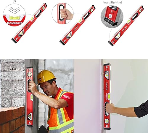 Miniatura 5 de Goldblatt Juego de 3 niveles de torpedo de 9 pulgadas, 24 pulgadas, 48 pulgadas incluido, construcción de aleación de aluminio