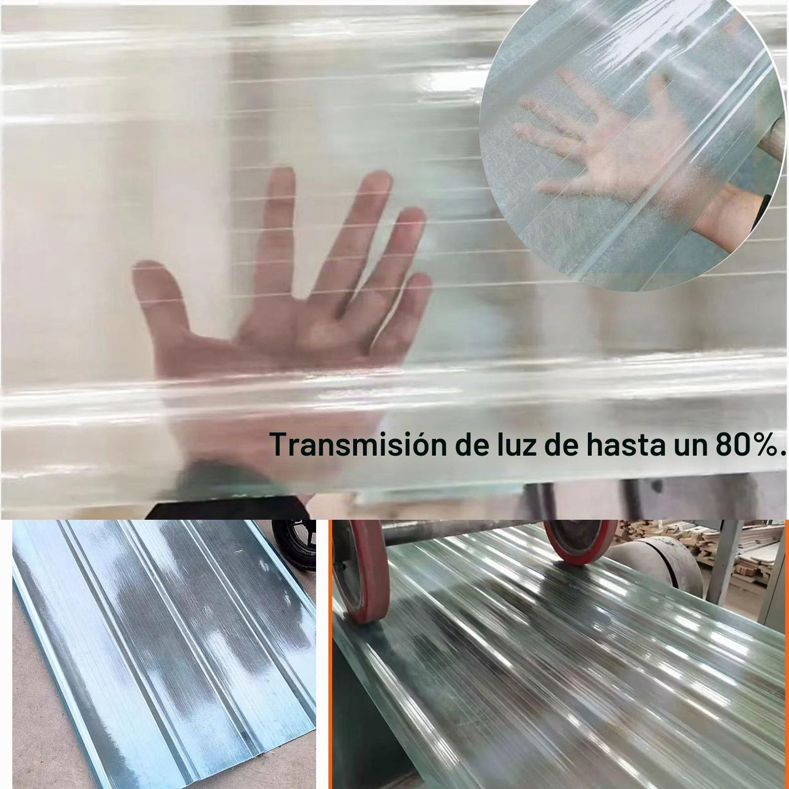 Planchas Transparentes Tejados,1mm Hojas de Techo Corrugado,Placa Ondulada FRP para Exteriores,Placa de Iluminación Natural de Fibra de Vidrio,Chapa Tejado o Pared (0.9×1.4m/35×55in,1pcs)