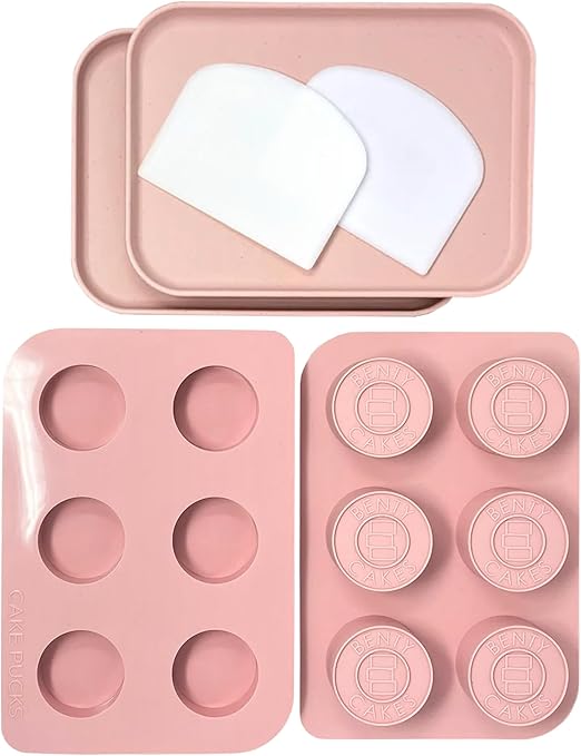 – The Original CakePuck Bonus Bundle Set – Better than a Cake Pop! Make Chocolate Covered Desserts – BPA Free Silicone – Includes 1 Mold Set, 2 Trays and 2 Scrapers – Pink